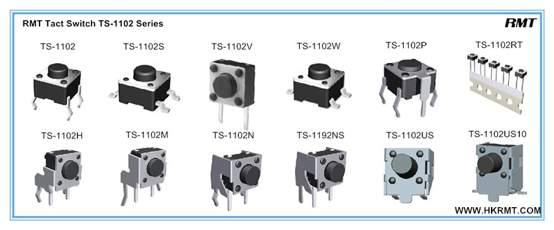 Push Button Switch SMD Tact Switch Microswitch for PCB (TS-1102S)