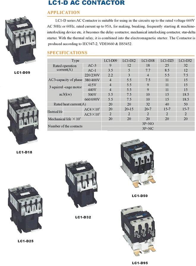 Schneider Type LC1 D10 AC Contactor