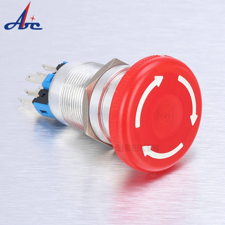 Electrical Plastic Waterproof 3 Pin Mushroom 22mm on off Latching or Momentary Emergency Stop Push Button