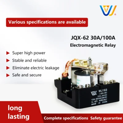 Relé eletromagnético Jqx-62f Relé protetor de sobrecarga do compressor 12VDC 110V para máquina-ferramenta e equipamento de controle elétrico redutor de velocidade